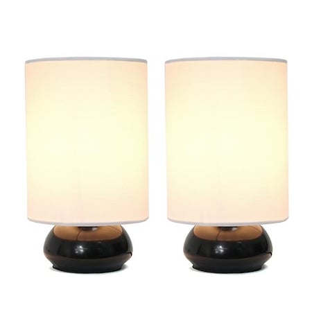Supershine Gemini Mini Touch Lamp with Brushed Nickel Base & Fabric Shades; Pack of 2 SU964850